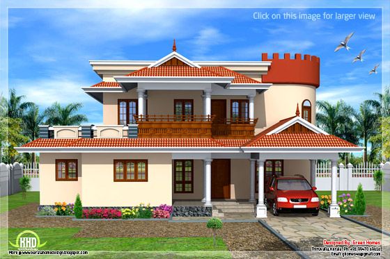 Kerala sloping roof house