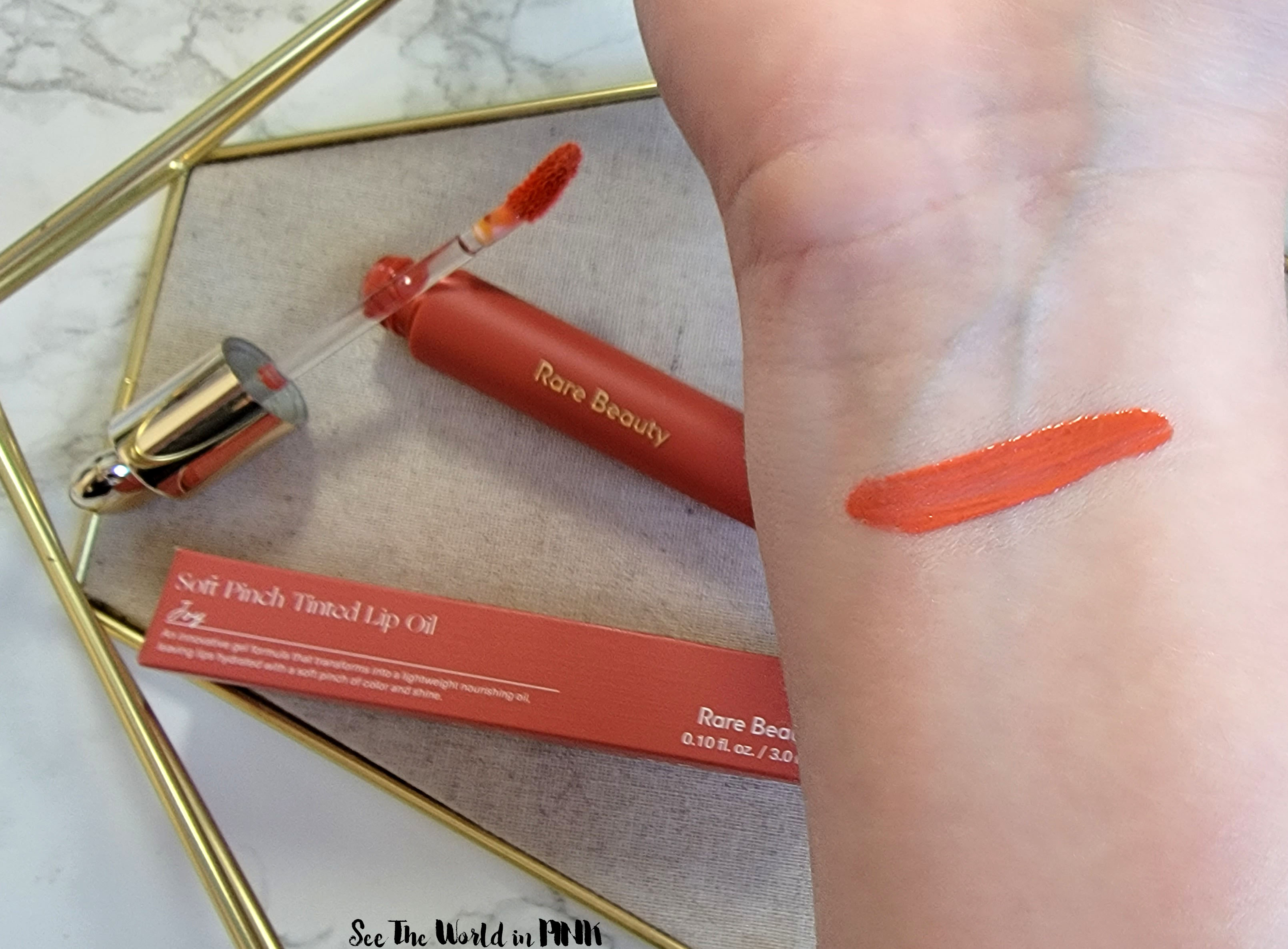 Rare Beauty Soft Pinch Tinted Lip Oil in Joy - Try-on and Review