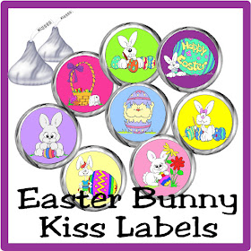 Give some bunny special in your life a cute gift with these Easter Bunny Kiss labels. They are such a fun and easy gift idea for your Easter party or a special friend or loved one.