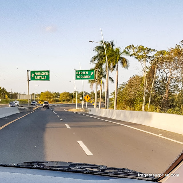 Caminho do Aeroporto de Tocumen ao Centro da Cidade do Panamá
