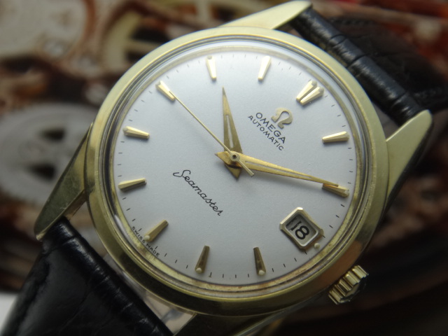 142) ***VINTAGE OMEGA SEAMASTER GOLD TOP AUTOMATIC WATCH ( SOLD )