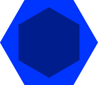 Blue hexagon with dark color in the center 2