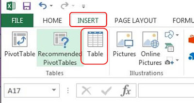 Table, Excel, เอ็กเซล