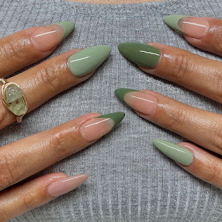 Ombre olive green nails