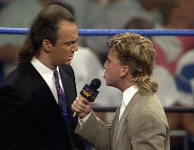 WCW Clash of the Champions XV: Jason Hervey from The Wonder Years confronts Paul E. Dangerously