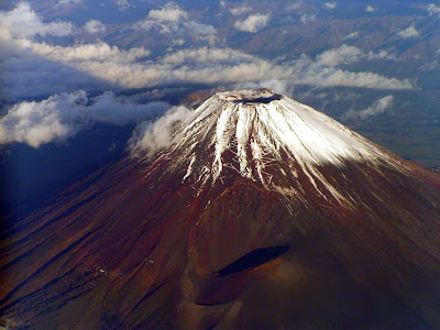 Mount Fuji view from an airplane