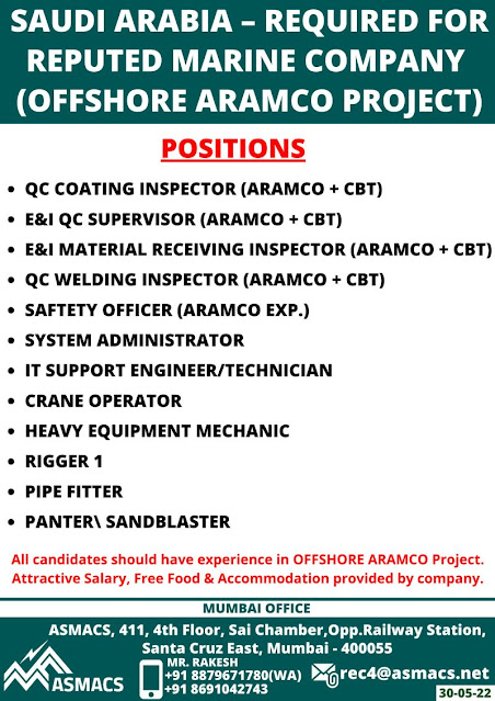 Jobs for Marine Offshore Projects: Saudi Arabia