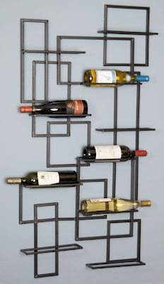 wine rack, wall-mounted, metal