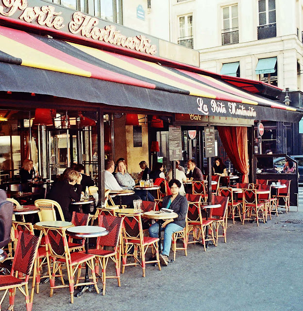 closeup of Paris cafe