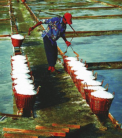 Salt production in Dansol, Pangasinan