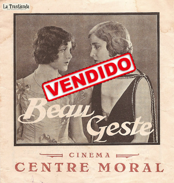 Programa de Cine - Beau Geste (1926) - Cine Mudo - Ronald Colman - Neil Hamilton