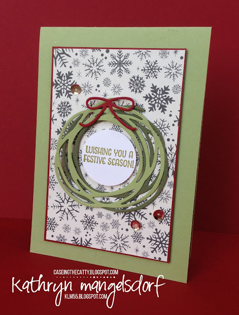 Stampin' Up! Swirly Scribbles Thinlits Christmas Card created by Kathryn Mangelsdorf