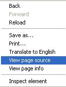 View Source of a Page