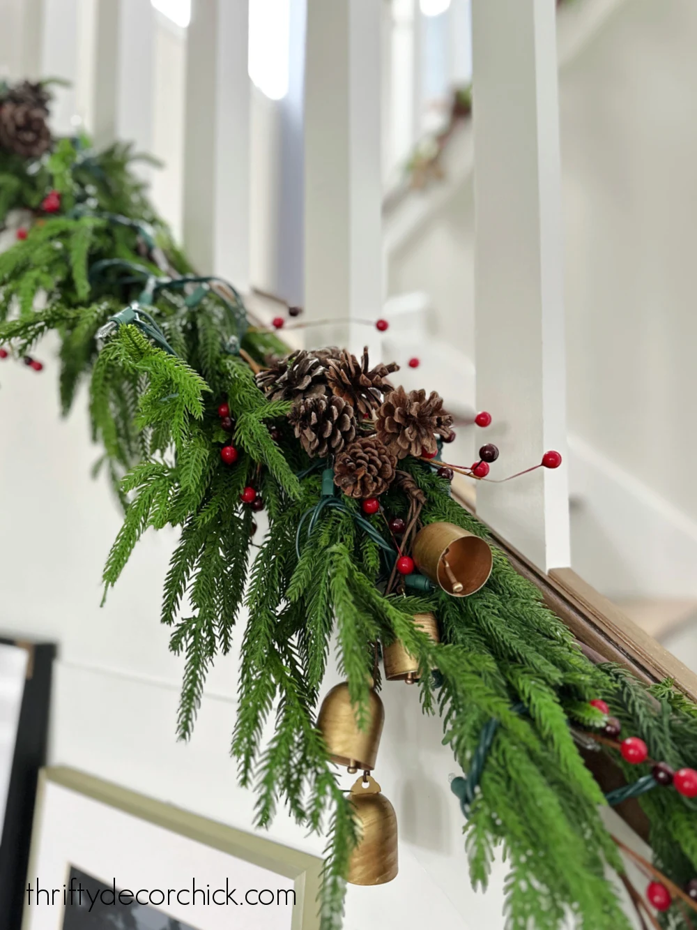 bells in stair greenery