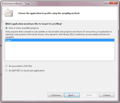 Visual Studio 2010 Performance Wizard Page 2