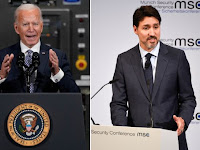US President Biden and Canadian Prime Minister Justin Trudeau meet virtually.