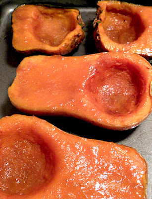 Butternut and Buttercup squash in baking pan