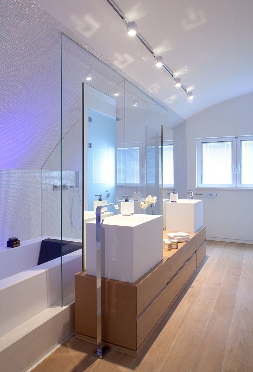 Bathroom and White interior design in modern Sea Shell home