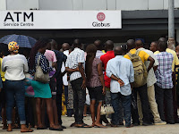Anger and chaos formed outside banks in Nigera.
