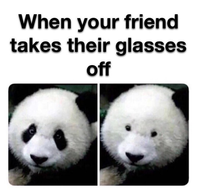 When Your Friend Takes Their Glasses OFF! - Funny memes pictures, photos, images, pics, captions, jokes, quotes, wishes, quotes, sms, status, messages, wallpapers.