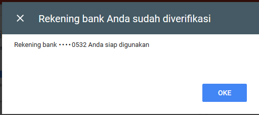 Verifikasi Rekening Bank Untuk Pembayaran Google Adsense