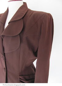 Lilli Ann jacket in brown, side detail