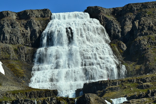 Vodopád Dynjandifoss na Islandu.