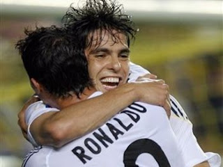 Ricardo Kaka Ronaldo hug AP