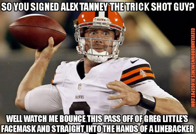 ClevelandBrownsMemes.blogspot.com - Weeden better look over his shoulder this week, there is another active QB on the roster