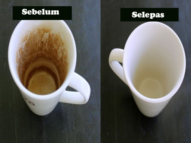 Petua Hilangkan Kesan Teh dan Kopi Pada Bekas Minuman!