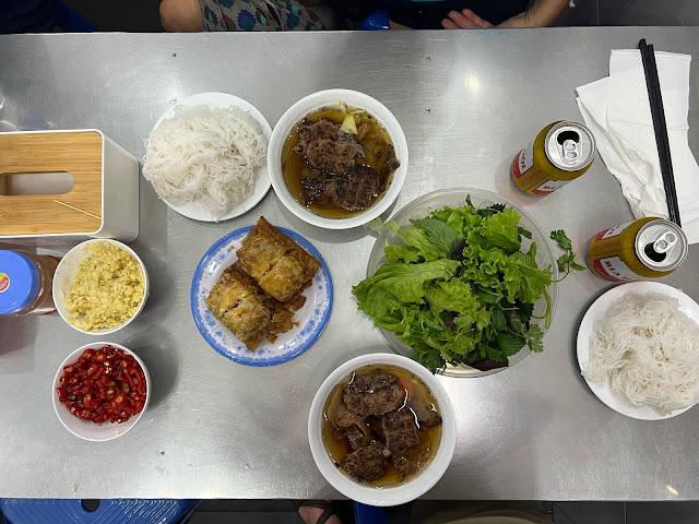 Combo Obama Bun Cha at Bún Chả Hương Liên in Hanoi, Vietnam