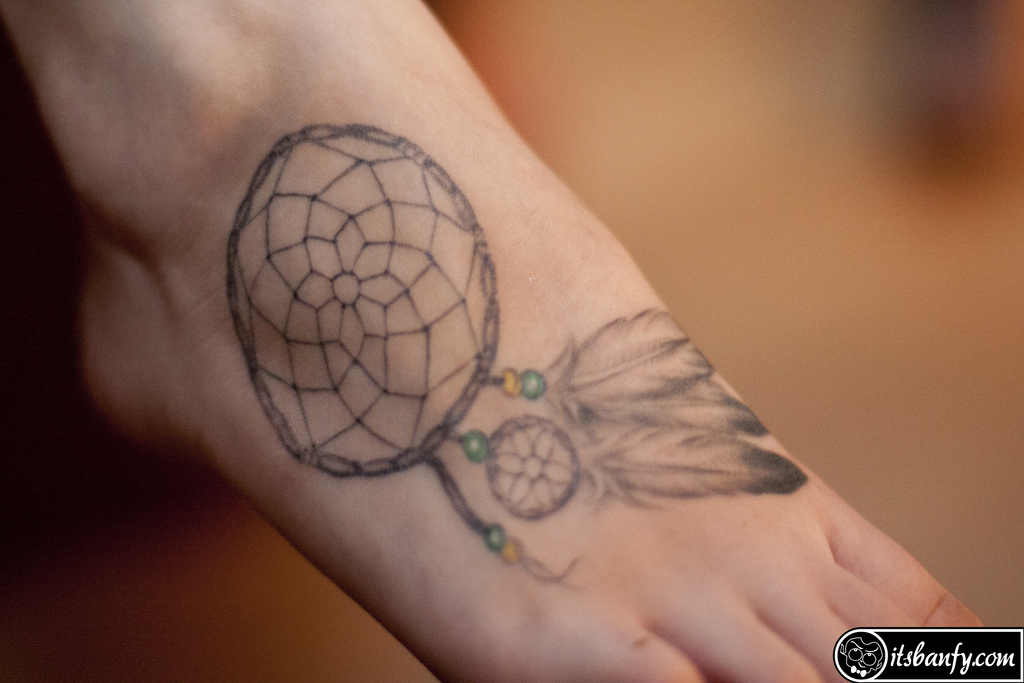 Dream Catcher Tattoos On Foot