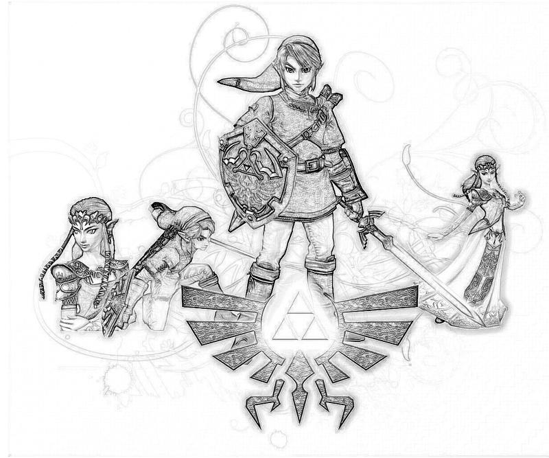 Printable The Legend of Zelda Concept Coloring Pages title=