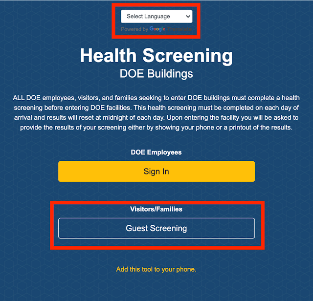 Nyc doe health screening login