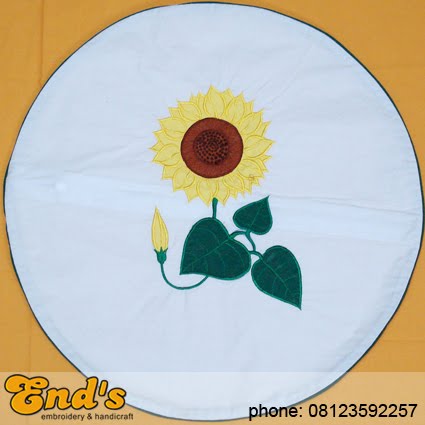 end s embroidery handicraft sarung bantal kursi bulat  