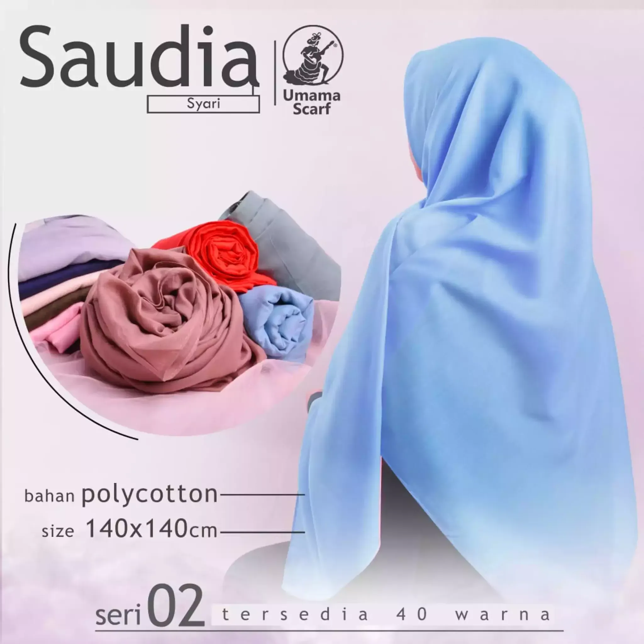 New Jilbab Syari Saudia Uk 140 X 140 Kerudung Sadia Segi Empat Kimar Hijab Khimar Jilbab Segiempat Syari Jibab Jilbab Segi Empat Premium - Warna jilbab saudia yang lagi trend
