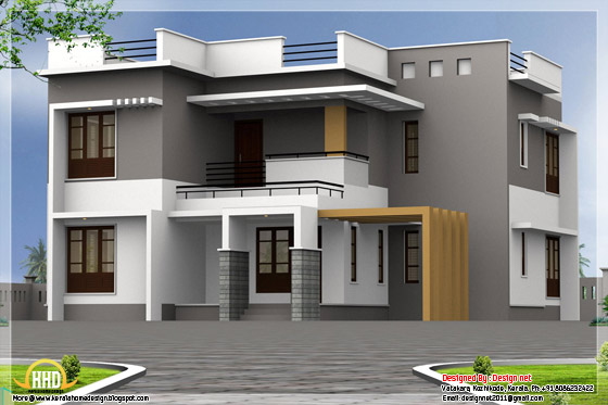 2585 square feet modern house elevation