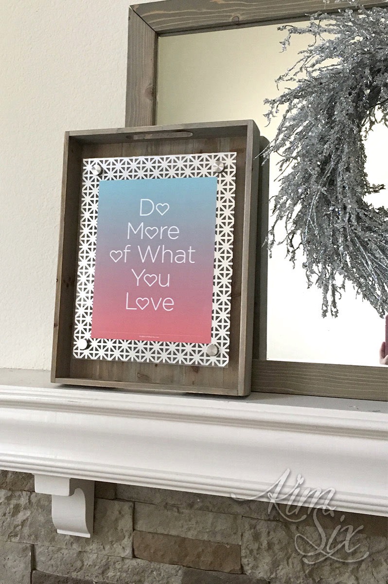 DIY floating frame with metal accents