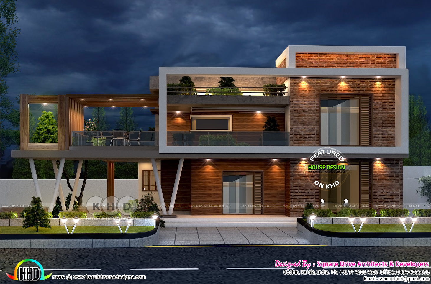 Stunning ultra modern box model house plan Kerala home 