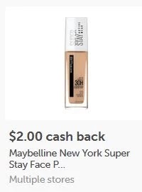 $2.00/1 Maybelline SuperStay Face items ibotta Cashback rebate *HERE*