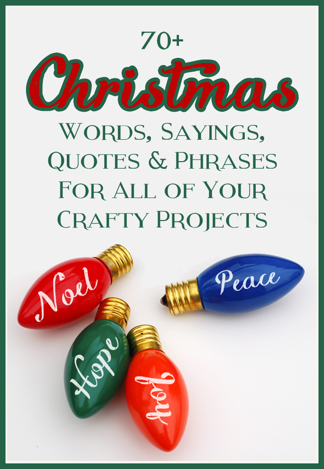 The Craft Patch: Mega List of Christmas Words, Sayings 