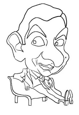 Mr. Bean para colorear y pintar