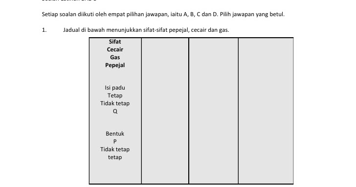 Soalan Sains Tahun 4 Unit 1 - Tersoal l