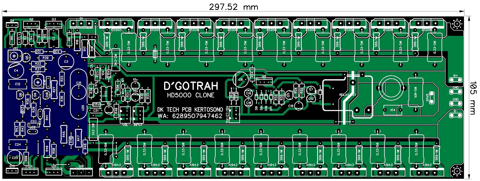 DK Tech PCB  Audio Power  AMPLIFIER PCB POWER  AMP DESIGNKU