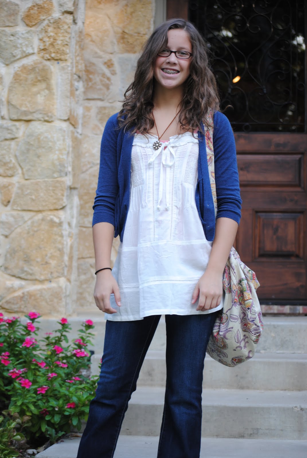 Emily- first day of 8th grade...cutie patootie!