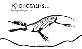 Kronosaurus pliosaur extinct dinosaur skeleton drawing for children prehistoric ocean coloring pages