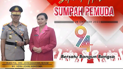 Kapolda NTT Beserta Staf dan Bhayangkari Mengucapkan Selamat Hari Sumpah Pemuda Ke-94 Tahun 2022