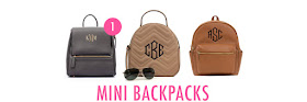 suede, brown mini monogrammed backpacks
