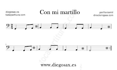 Con mi martillo partitura para Trombón, Tuba, Violonchelo, Fagot, Bombardino... en clave de Fa en si la sol