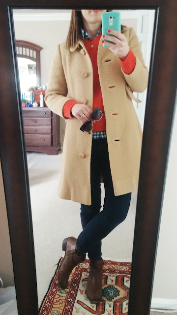 youthcraft coat, vintage camel coat, thrifted coat, camel colored coat